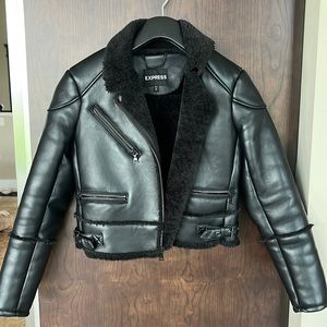 Black faux leather jacket